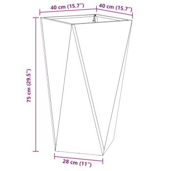 Pflanzkübel 2 pcs Weiß 40 x 40 x 75 cm Stahl