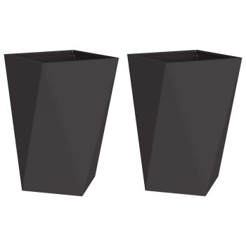Pflanzkübel 2 pcs Schwarz 50 x 50 x 75 cm Stahl