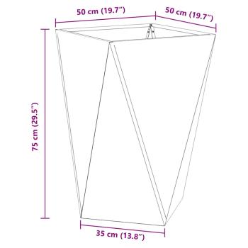 Pflanzkübel 2 pcs Rostig 50 x 50 x 75 cm Wetterfeststahl