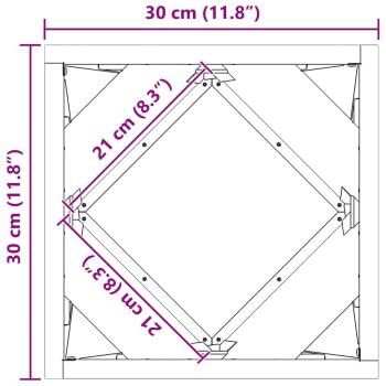 Pflanzkübel 2 pcs Weiß 30 x 30 x 30 cm Stahl