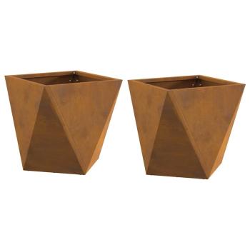 Pflanzkübel 2 pcs Rostig 30 x 30 x 30 cm Wetterfeststahl