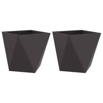 Pflanzkübel 2 pcs Schwarz 50 x 50 x 50 cm Stahl