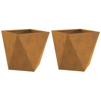 Pflanzkübel 2 pcs Rostig 50 x 50 x 50 cm Wetterfeststahl