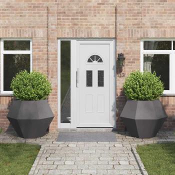 ARDEBO.de - Pflanzkübel 2 pcs Schwarz 100 x 100 x 80 cm Stahl