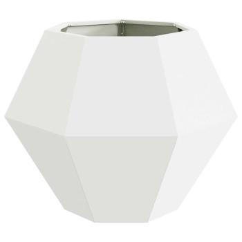 Pflanzkübel 2 pcs Weiß 75 x 75 x 60 cm Stahl