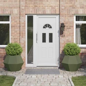 ARDEBO.de - Pflanzkübel 2 pcs Olive Grün 75 x 75 x 60 cm Stahl