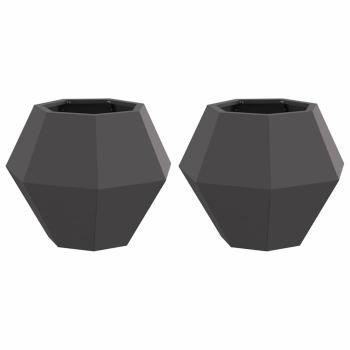 Pflanzkübel 2 pcs Schwarz 50 x 50 x 40 cm Stahl