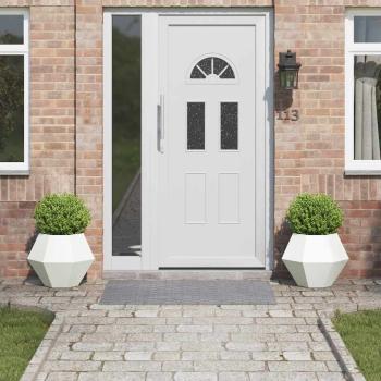 ARDEBO.de - Pflanzkübel 2 pcs Weiß 50 x 50 x 40 cm Stahl