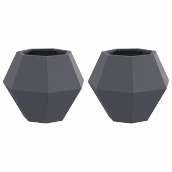 Pflanzkübel 2 pcs Anthrazit 50 x 50 x 40 cm Stahl