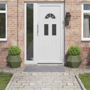 ARDEBO.de - Pflanzkübel 2 pcs Olive Grün 50 x 50 x 40 cm Stahl