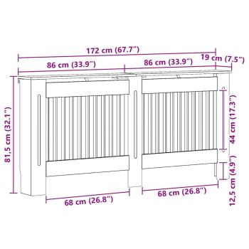 Heizkörperabdeckung Braun Eichen-Optik 172x19x81,5cm