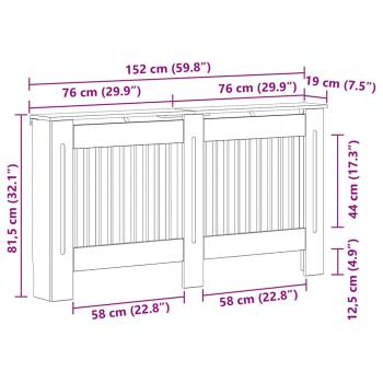 Heizkörperabdeckung Altholz 152 x 19 x 81,5 cm Holzwerkstoff
