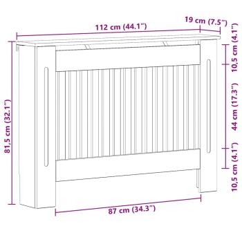 Heizkörperabdeckung Altholz 112 x 19 x 81,5 cm Holzwerkstoff