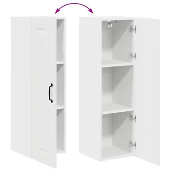 Küchenhängeschrank mit Regal Hochglanz Weiß 30 x 31 x 100 cm