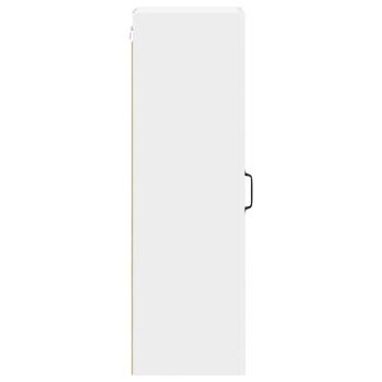 Küchenhängeschrank mit Regal Hochglanz Weiß 30 x 31 x 100 cm