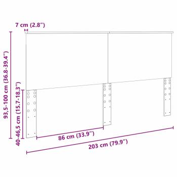 Kopfteil mit Kopfteil Beton Grau 200 cm Holzwerkstoff