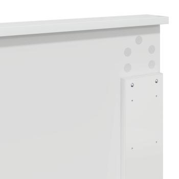 Kopfteil mit Kopfteil Glänzend Weiß 200 cm Holzwerkstoff