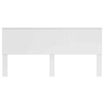 Kopfteil mit Kopfteil Glänzend Weiß 200 cm Holzwerkstoff