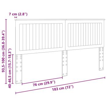 Kopfteil mit Kopfteil Altholz 180 cm Holzwerkstoff