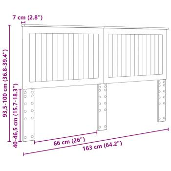 Kopfteil mit Kopfteil Schwarz Eichen-Optik 160 cm Holzwerkstoff