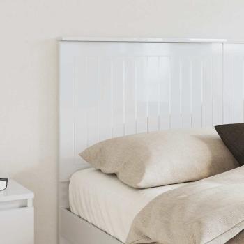 Kopfteil mit Kopfteil Glänzend Weiß 150 cm Holzwerkstoff