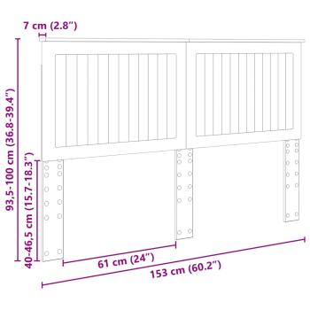 Kopfteil mit Kopfteil Graues Sonoma 150 cm Holzwerkstoff