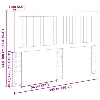 Kopfteil mit Kopfteil Beton Grau 140 cm Holzwerkstoff