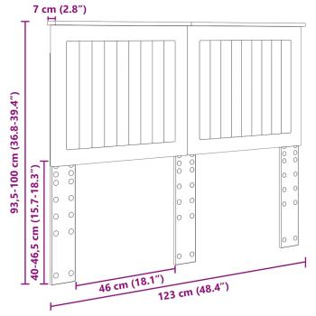 Kopfteil mit Kopfteil Schwarz Eichen-Optik 120 cm Holzwerkstoff