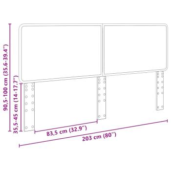 Kopfteil mit Kopfteil Graues Sonoma 200 cm Holzwerkstoff