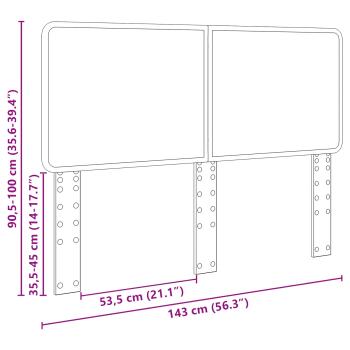 Kopfteil Braun Eichen-Optik Holzwerkstoff