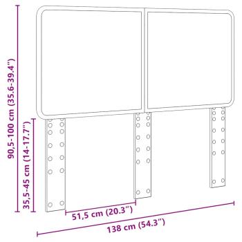 Kopfteil mit Kopfteil Beton Grau 135 cm Holzwerkstoff