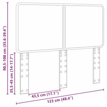 Kopfteil mit Kopfteil Braun Eichen-Optik 120 cm Holzwerkstoff