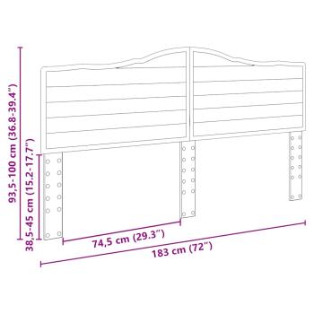 Kopfteil mit Kopfteil Schwarz Eichen-Optik 180 cm Holzwerkstoff