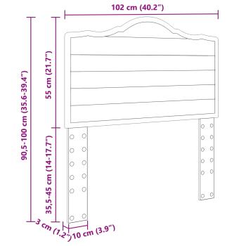 Kopfteil mit Kopfteil Sonoma-Eiche 100 cm Holzwerkstoff
