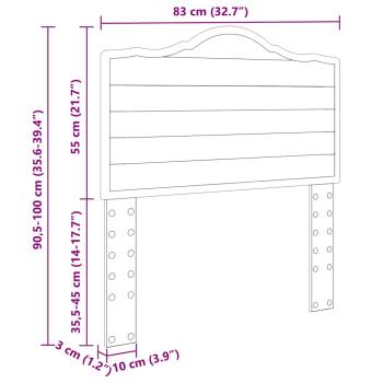 Kopfteil mit Kopfteil Geräucherte Eiche 80 cm Holzwerkstoff