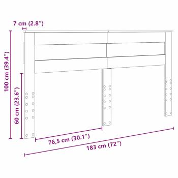 Kopfteil mit Kopfteil Artisan-Eiche 180 cm Holzwerkstoff