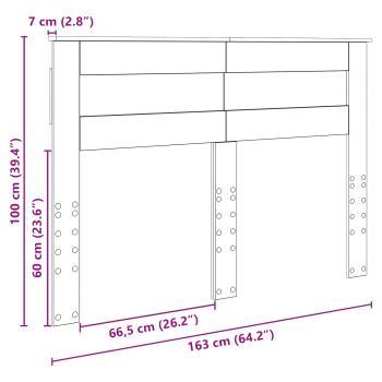 Kopfteil mit Kopfteil Geräucherte Eiche 160 cm Holzwerkstoff