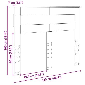 Kopfteil mit Kopfteil Geräucherte Eiche 120 cm Holzwerkstoff