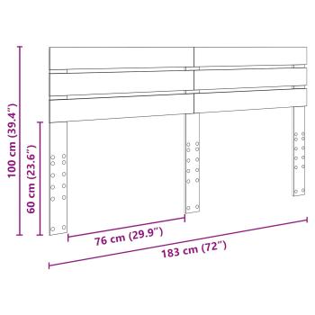 Kopfteil mit Kopfteil Geräucherte Eiche 180 cm Holzwerkstoff