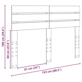 Kopfteil Schwarz Eichen-Optik Holzwerkstoff