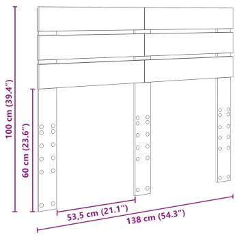 Kopfteil Schwarz Eichen-Optik Holzwerkstoff