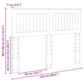 Kopfteil mit Kopfteil Schwarz Eichen-Optik 120 cm Holzwerkstoff
