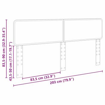 Kopfteil mit Kopfteil Graues Sonoma 200 cm Holzwerkstoff
