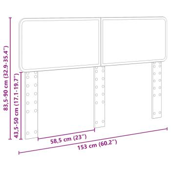 Kopfteil mit Kopfteil Beton Grau 150 cm Holzwerkstoff