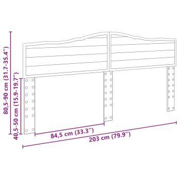 Kopfteil mit Kopfteil Graues Sonoma 200 cm Holzwerkstoff
