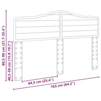 Kopfteil mit Kopfteil Schwarz Eichen-Optik 160 cm Holzwerkstoff