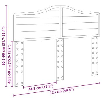 Kopfteil mit Kopfteil Geräucherte Eiche 120 cm Holzwerkstoff