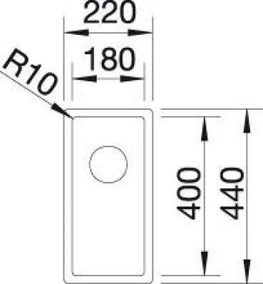 Blanco Claron 180-U Edelstahlspüle ohne Ablauffernbedienung, Edelstahl Seidenglanz (521565)