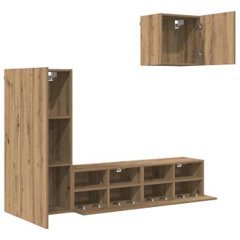 TV-Wandgeräte 4 Stk. Artisan-Eiche Holzwerkstoff