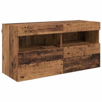 TV Wand Einheiten mit LED 5 pcs Altholz 40,5 x 30 x 90 cm